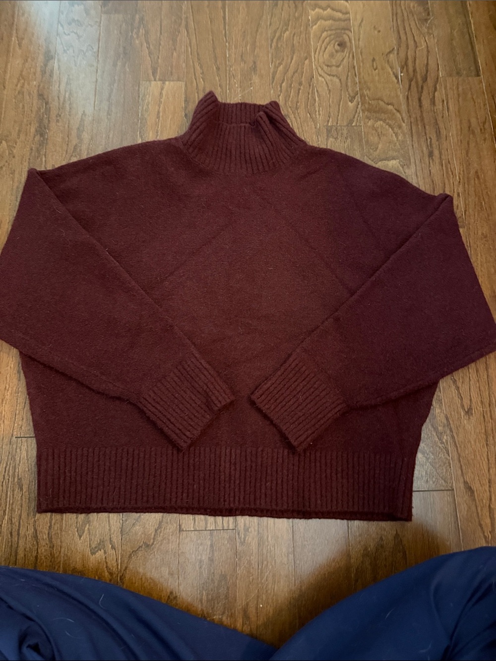 Zara Women's Burgundy Turtleneck Sweater